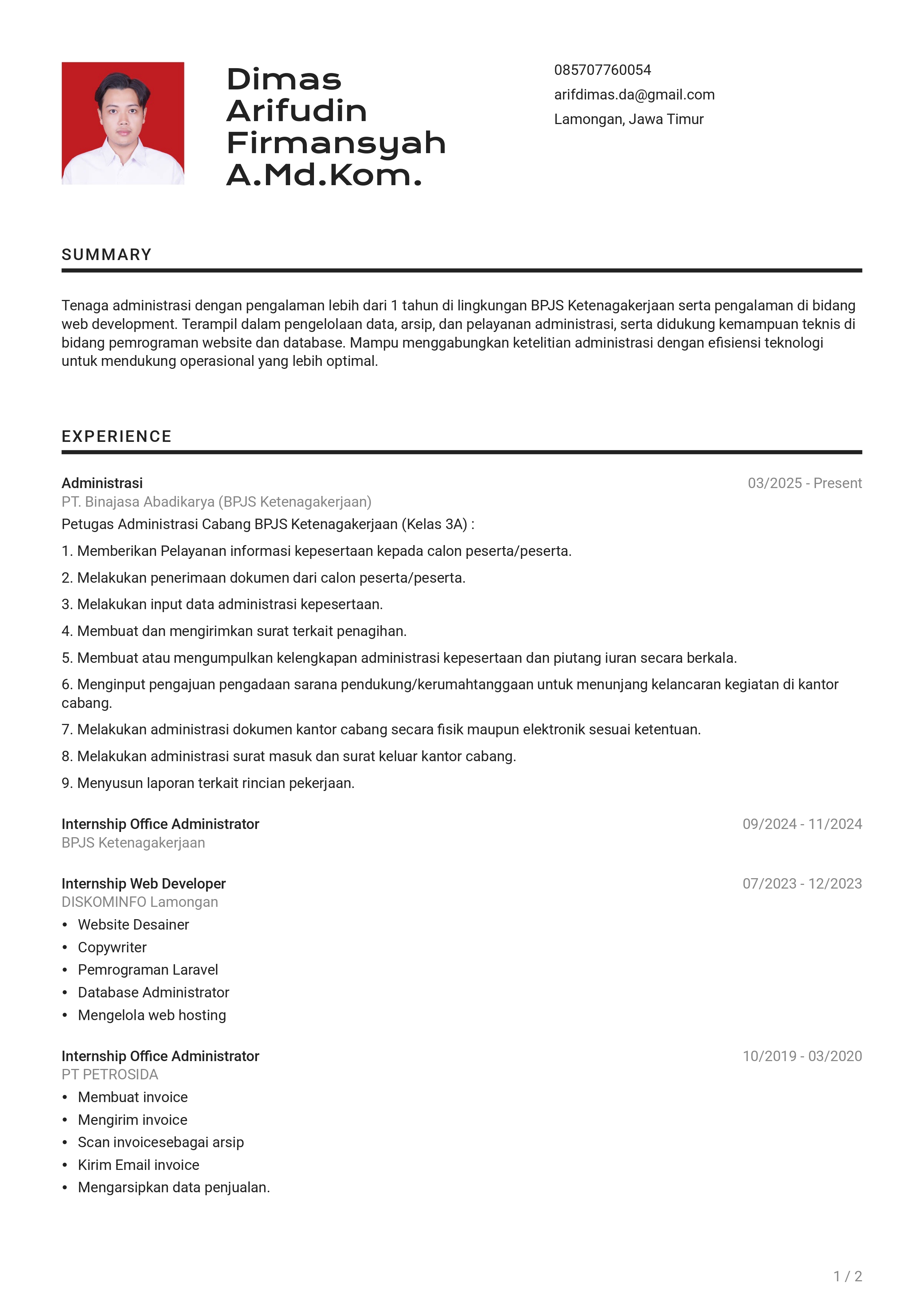 CV Dimas